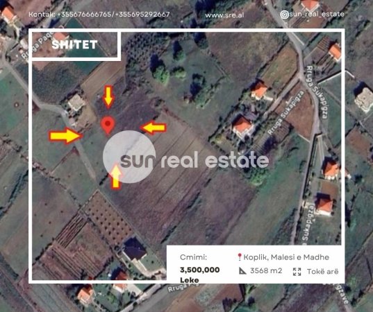 Malesi e Madhe, shitet toke , 3.568 m² (KOPLIK)