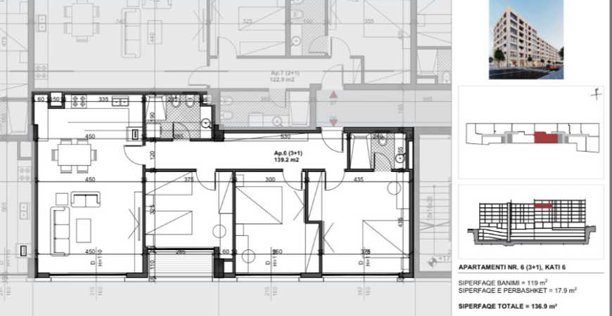 Shitet  OKAZION Apartamenti 3+1 tek Bulevardi i Ri,   225.885 €uro