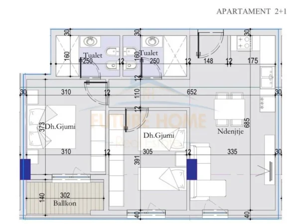SHITET APARTAMENT 2+1 TEK TIRANA ENTRY
