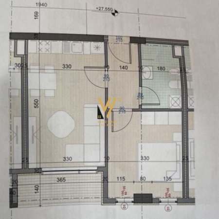 Tirane, shitet apartament 1+1+Ballkon Kati 8, 60 m² 95.000 € (ISH FUSHA E AVIACIONIT)