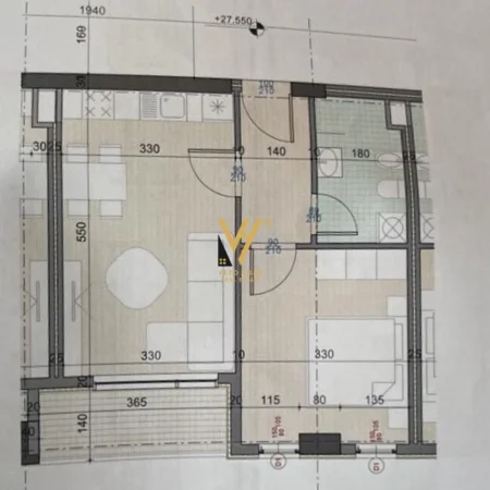 Tirane, shitet apartament 1+1+Ballkon Kati 8, 60 m² 95.000 € (ISH FUSHA E AVIACIONIT)