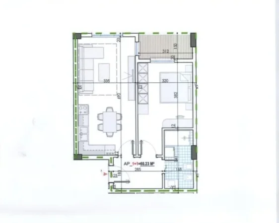 Tirane, shitet apartament duplex 1+1+Ballkon Kati 7, 70 m² 56.000 € (Mehillaj Kamez 1+1 Per Shitje Klering)