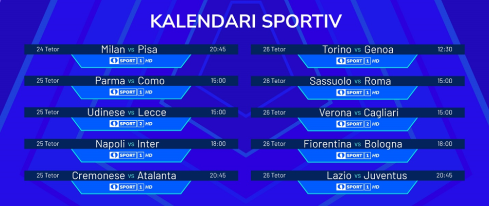 Supersfidat e Fundjaves dhe Mesjaves ne Serie A