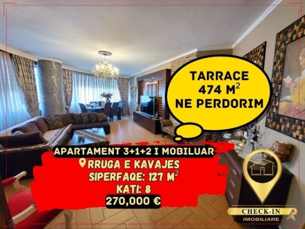Tirane, shitet Penthouse 3+1+BLK Kati 8, 127 m² 270.000 Euro (21 Dhjetori)