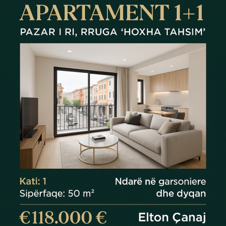 Tirane, shitet apartament 1+1 Kati 0, 51 m² 118.000 € (Pazar i Ri Rruga Hoxha Tahsim)