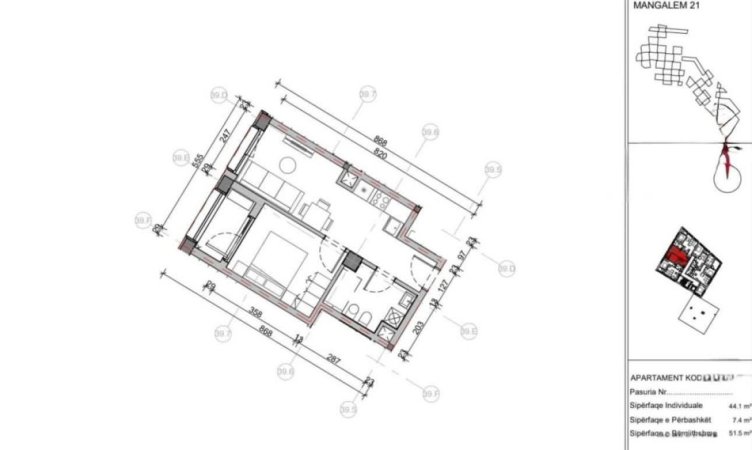 Tirane, shitet apartament 1+1 Kati 4, 51 m² 85.000 € (ALI DEMI)