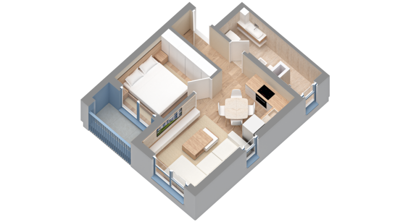 Tirane, shes apartament 1+1 Kati 2, 55 m² 82.000 € (Rruga dalip topi)