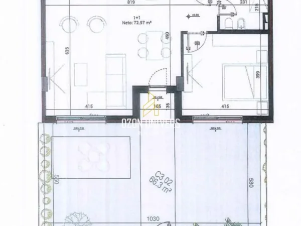 Tirane, shitet apartament 1+1+Ballkon Kati 0, 86 m² 217.965 € (Park House Residence, Mjull-Bathore Tirana, Albania)