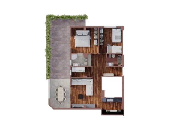 Tirane, jepet me qera apartament 2+1+Aneks+Ballkon Kati 9, 135 m² 1.500 € (Rr. Dibres)