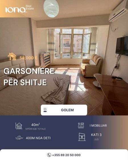 Golem (Pranë Miami 2) ,shitet garsonier Kati 3, 40 m² 58.000 €
