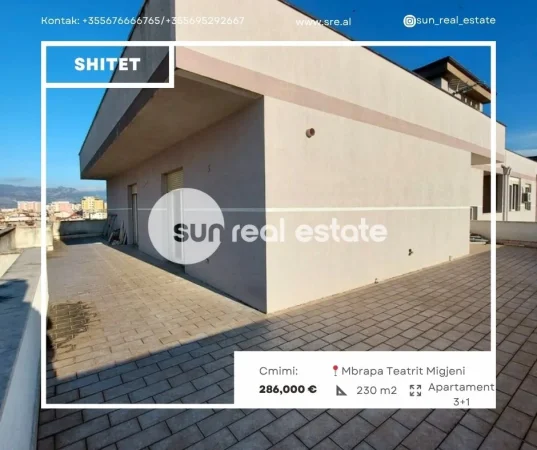 Shkoder, shitet apartament 3+1+Ballkon Kati 6, 230 m² 286.000 € (QENDER)