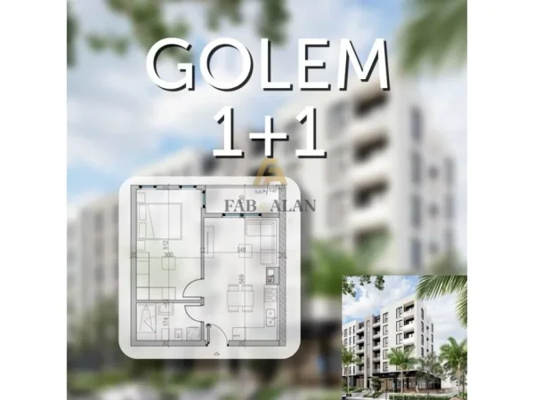 Golem, shitet apartament 1+1 Kati 4, 70 m² 113.000 € (Golem)