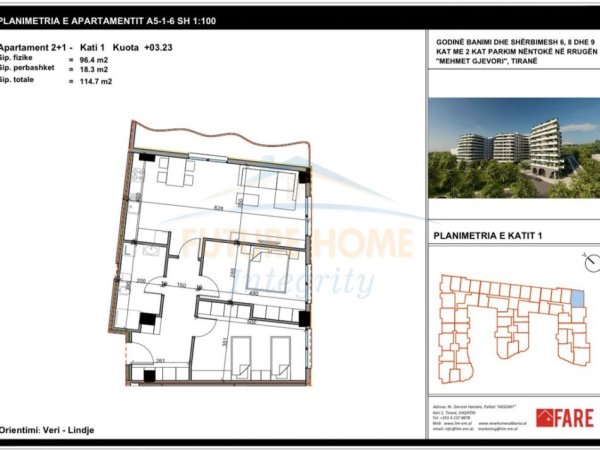 Tirane, shitet apartament 2+1+Ballkon Kati 1, 114 m² 138.000 € (PASKUQAN)