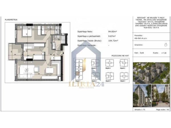 Tirane, shitet apartament 2+1+Ballkon Kati 2, 105 m² 146.608 € (5 maj kOMPLEKSI AJKA)