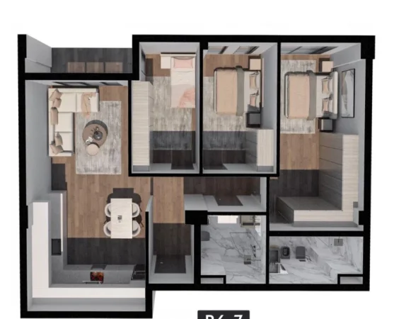 Tirane, shes apartament 3+1+Ballkon Kati 6, 133 m² 140.000 € (Rezidenca Diellon)