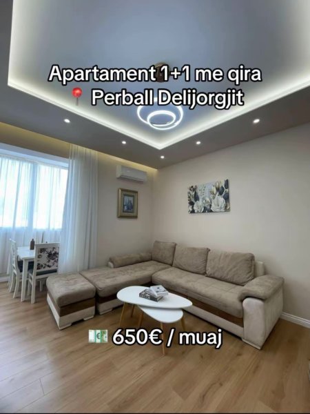 Tirane, jepet me qera apartament 1+1 Kati 6, 650 € (Perball Delijorgjit)