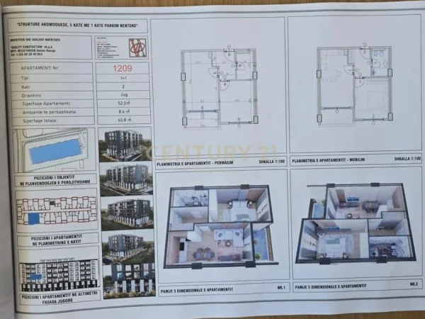 Durres, shitet apartament 1+1 Kati 3, 61 m² 78.000 € (Golem)