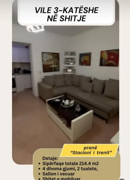 Tirane, shitet Vile 3 Katshe , 214 m² 330.000 €