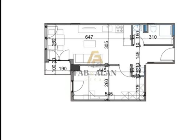 Shqiperi, shitet apartament 1+1 Kati 7, 58 m² 99.280 € (Ish Fusha e Aviacionit)