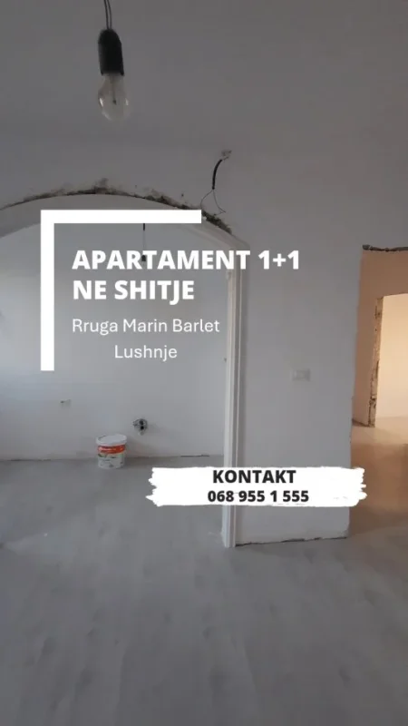 Lushnje, shitet apartament 1+1 Kati 5, 