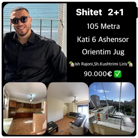 Durres, shes apartament 2+1+Ballkon Kati 6, 105 m² 90.000 € (KUSHTRIMI LIRIS)