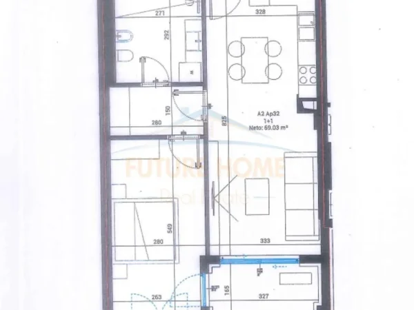 Dhermi - Palase, shitet apartament 1+1 Kati 3, 81 m² 260.670 € (Drimadhe)