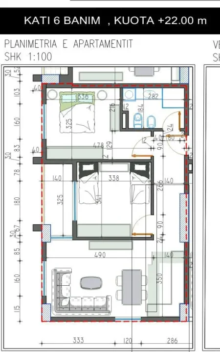 Tirane, shitet apartament 2+1 Kati 6, 84 m² 109.000 € (PASKUQAN)