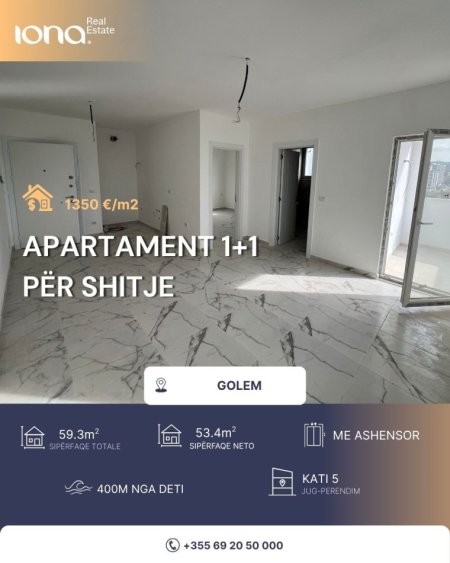 Golem, shitet apartament 1+1 Kati 5, 59 m² 80.055 € 