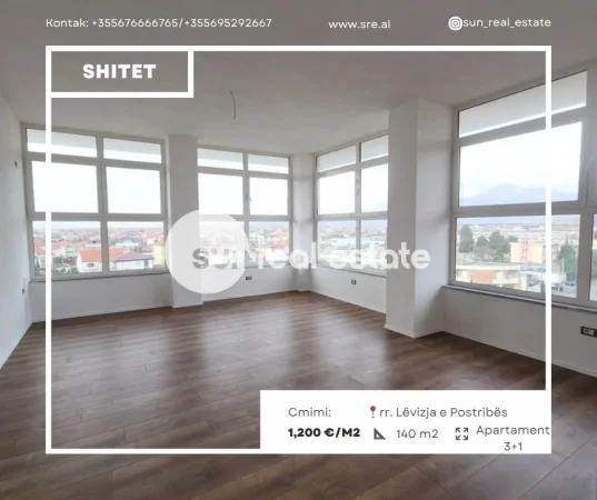 Shkoder, shitet apartament 3+1+Ballkon Kati 7, 140 m² (AFER POLICISE)