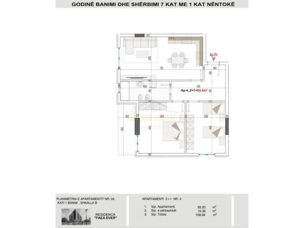 Shitje, Apartament 2+1, Rezidenca FAEA, Paskuqan, Tiranë