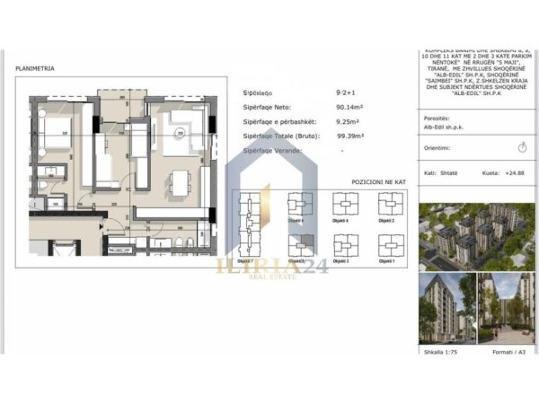 Tirane, shitet apartament 2+1+Ballkon , 99 m² 139.146 € (5 Maj Kompleksi Ajka)
