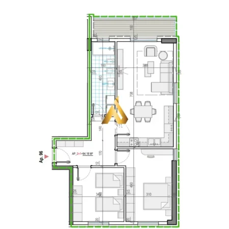 Tirane, shitet apartament 2+1+Ballkon Kati 4, 87.000 € (bulevardi blu)
