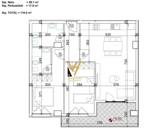 Tirane, shitet apartament 2+1+Ballkon Kati 3, 116 m² 186.700 € (LAPRAKE)