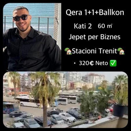 Durres, jepet me qera apartament 1+1+Ballkon Kati 2, 60 m² 320 € (STACIONI TRENIT DURRES 320EURO PER BIZNES)