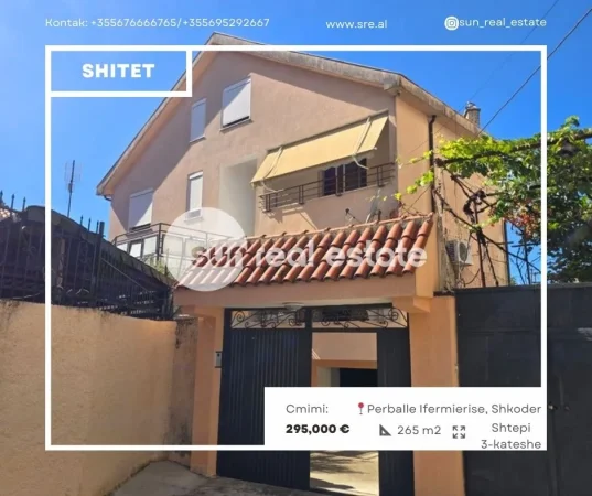 Shkoder, shitet Vile 3 Katshe Kati 0, 265 m² 295.000 € (PERBALLE INFERMIERISE)