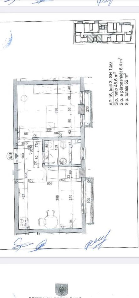 Tirane, shitet apartament 1+1 Kati 3, 117.000 € 