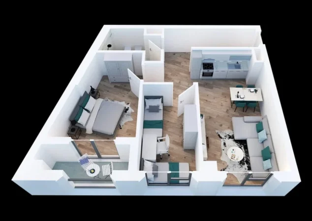 Tirane, jepet me qera apartament 2+1 Kati 2, 700 € 