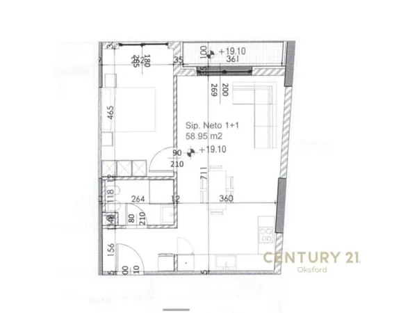 Tirane, shitet apartament 1+1 Kati 5, 68 m² 112.600 € (Fusha Aciacionit)