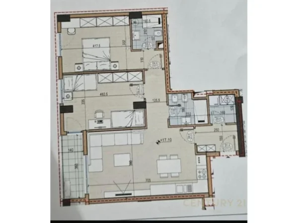 Tirane, shes apartament 2+1+Aneks+Ballkon Kati 5, 111 m² 222.000 € 