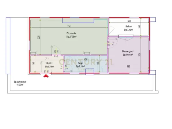 Tirane, shes apartament 1+1+Aneks+Ballkon Kati 4, 76 m² 161.000 € (Kompleksi Guce)