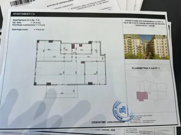 Tirane, shitet apartament 2+1 Kati 7, 114 m² 195.100 € 