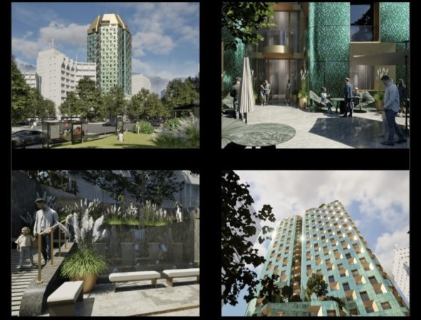 🔥OKAZION: SHITET: 1+1 & Kuzhine Vec + Ballkon (📍Pazari i ri - Bazaar Gate) Kulla 27 katëshe Në zemër të Tiranës || 225.000 euro