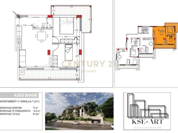 Vlore, shitet apartament 2+1 Kati 3, 88 m² 148.920 € (Rezidenca ,” Radhima”)