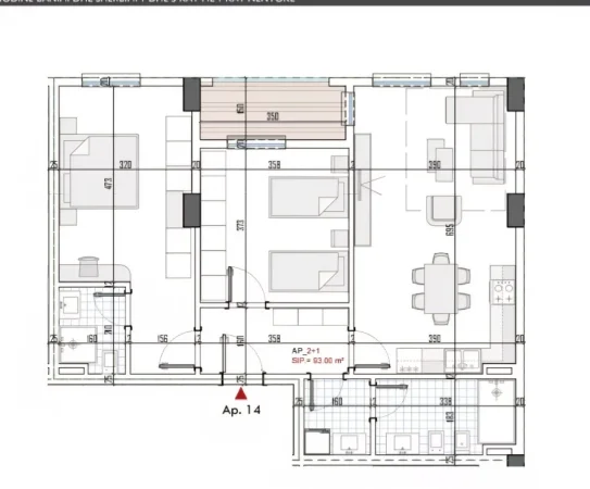 Tirane, shitet apartament 2+1+Ballkon, Kati 3, SIPERFAQE 109 m²+GARAZH SIP 15 M2,ÇMIMI TOTAL= 98.000 € (KAMEZ)
