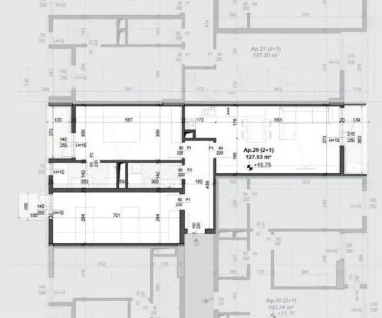 Tirane, shitet apartament 2+1+Ballkon Kati 4, 128 m² 168.000 € (Mei's Garden Residence Ish Fusha Aviacionit Okazion 1320€/m2)