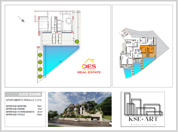 Vlore, shitet apartament 1+1+Ballkon Kati 2, 1.700 m² (Radhimë)