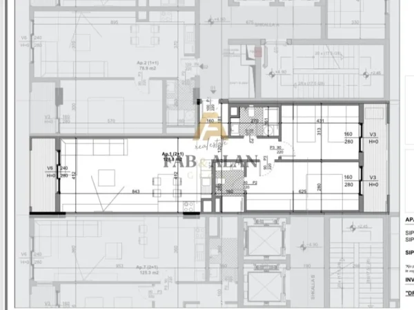 Tirane, shitet apartament 2+1 , 129 m² 109.480 € (Kamez)