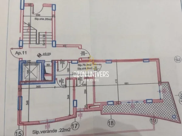 Tirane, shitet apartament 1+1+Verandë Kati 1, 87 m² 117.840 € (Linzë)