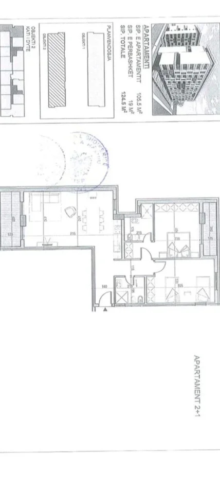 Tirane, shitet apartament 2+1 Kati 2, 122.000 € 