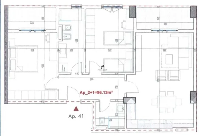 Tirane, shitet apartament 2+1 Kati 6, 111 m² 117.000 € (PASKUQAN)